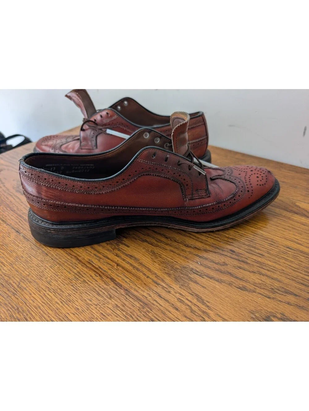 Vintage Shoe Classics JCPenney Mens 13D Cordovan Longwing Wingtip Oxfords